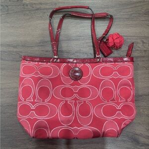 Red coach Tote or shoulder Bag